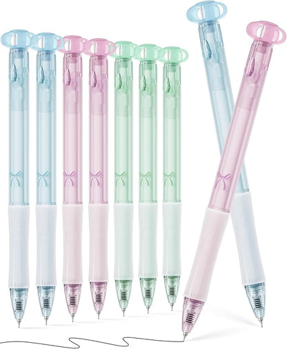 9 Pcs Flower Gel Pens, Black Ink 0.7mm Fine Point, Aesthetic Cute Flower Design, Quick Dry & Smooth Writing Retractable Pens for Journaling, School, Office Supplies, Gifts for Women