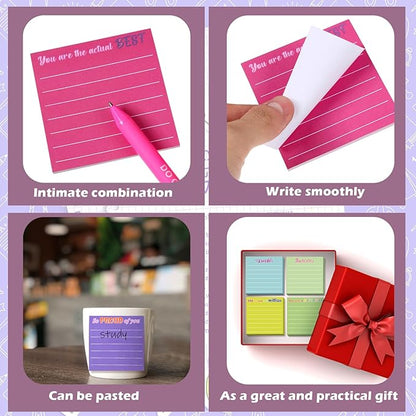 Yinder 12 Pcs Employee Appreciation Sticky Notes Xmas Gift Bulk Motivation Note Pads Mini Inspirational Note Gift for Teacher Nurse Staff Coworker Office Supply 3 x 3'' (Appreciation,Classic Color)