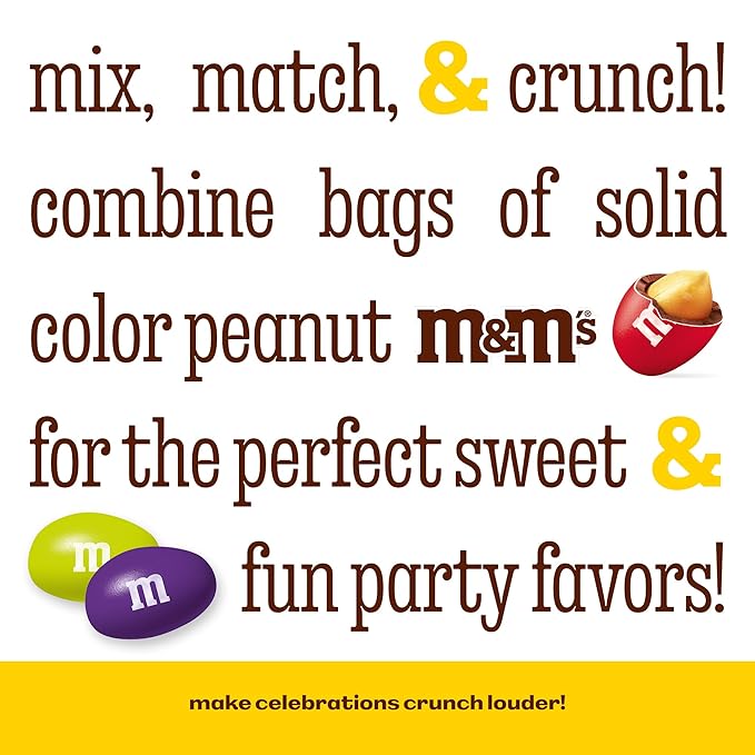 M&M’S WORLD Peanut Red Chocolate Candy 2lb Resealable Pack for Graduation Wedding 4th of July Candy Buffet Birthday Parties Candy Bar and Edible Decoration