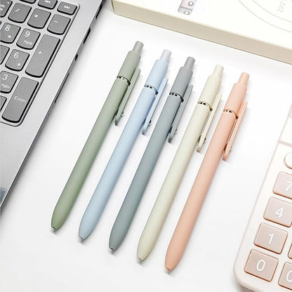 Gel Pens, 5 Pcs 0.5mm Black Ink Pens Fine Point Smooth Writing Pens, High-End Series Pens for Journaling Note Taking, Cute Office School Supplies Gifts for Women Men (Morandi)