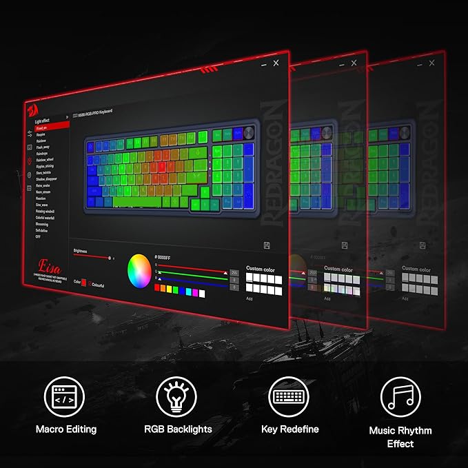 Redragon K686 PRO 98 Keys Wireless Gasket RGB Gaming Keyboard, 3-Mode PBT Mechanical Keyboard w/Hot-Swap South-Facing RGB Socket, Dedicated Knob Control & 5-Layer Noise Dampening, Gradient PBT Keycaps