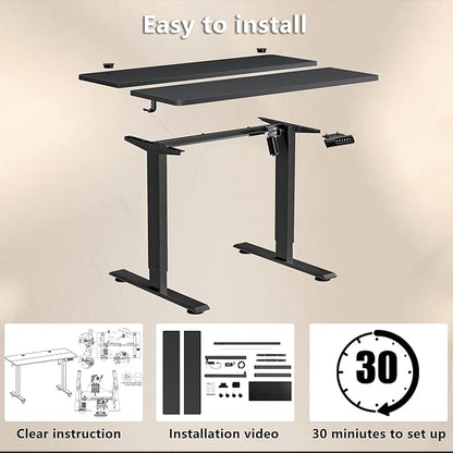 Himimi Electric Standing Desk Adjustable Height,63 x 24 inch Sit Stand up Adjustable Desk with Memory Presets,Portable Computer Desk for Gaming/Working,Free Hook, Lockable Wheels,Mouse Pad,Black