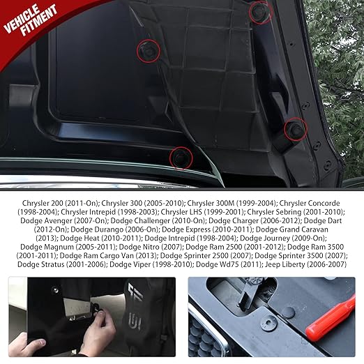 Nilight 100Pcs Push-Type Fender Liner Retainer Clips Replacement for Chrysler 6504521, 04575412AF Jeep Liberty Grand Caravan Dodge Charger Grand Caravan, 2 Years Warranty