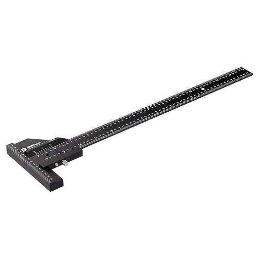 Scriber Gauge – Precision Marking Tool, Measuring Ruler, Layout Square, Thickness Gauge, CNC Aluminum Woodworking Tool for Joinery, Framing, Cabinet - Professional Classic Model (14 Inch)
