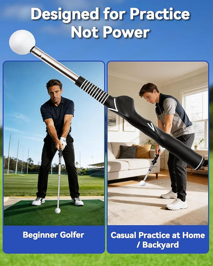 Retractable Golf Swing Training Aid with Click Sound, Right-Handed Golfs Grip Trainer for Tempo & Rhythm, Warm-Up Swing Stick for Chipping & Hitting, Portable Golf Accessories for Men