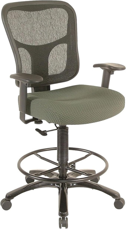 Tempur-Pedic TP8200 Ergonomic Fabric Mid-Back Drafting Stool, Olive (TP8200-OLIVE)