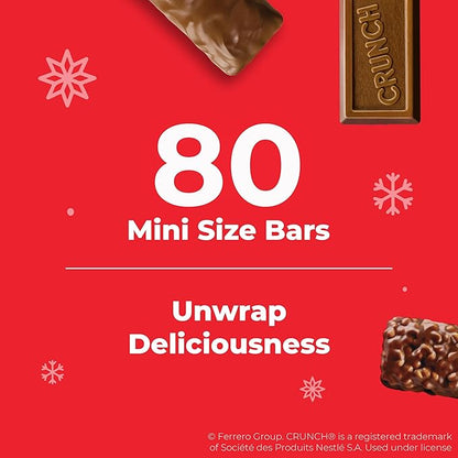 Butterfinger, CRUNCH, Baby Ruth, 100 Grand Assorted Fun-Size Bars, Individually Wrapped Holiday Candy, 80 Count, 30.5 oz