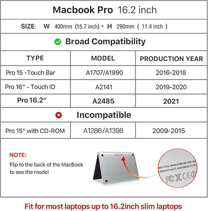 Top Grain Leather 16.2" Slim PC Sleeve Case, Solid Vintage Design, Handmade, Compatible with MacBook Pro 16.2" A2485 M1 Max 15" Touch Bar A2141 A1707 Pro 16" Touch ID A1990, Coffee 16.2 Inch