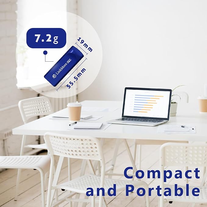 LinkMore EJECT32 256GB USB 3.2 Flash Drive, Read Speed up to 100MB/s, Retractable Design Thumb Drive