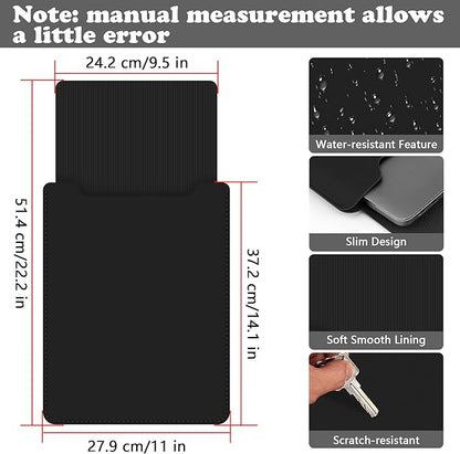 BVYA 15-16" Laptop Sleeve, PU Leather Laptop Case Compatible with MacBook Pro 16 2019-2021 M1 Pro M1 Max (A2485 A2141), Case Compatible with MacBook Pro 15 2010-2019 (A1990 A1707 A1398)