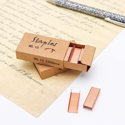 NatSumeBasics 4000 Rose Gold Staples - #10 Small Colored Staples for Mini Stapler, Tiny Staple Smaller Than Standard Staple (Rose Gold)