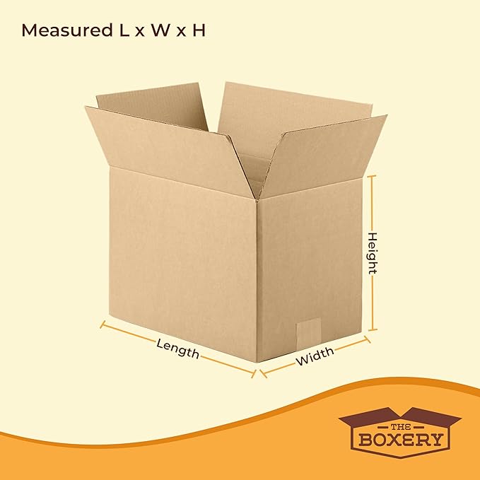 The Boxery 18"x12"x8" Brown/Kraft Corrugated Cardboard Shipping Boxes 25-Pack | Mailing, Packing, Moving & Storage for Business/Home – Durable - Eco-Friendly, Recyclable - Made in the USA