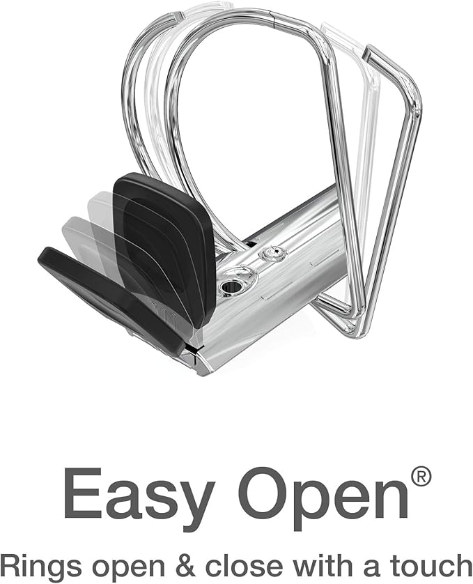 Oxford 3 Ring Binders, 2 Inch ONE-Touch Easy Open D Rings, 3-Sided View Binder Covers, Xtralife Hinge, Non-Stick, PVC-Free, Assorted Colors, 530-Sheet Capacity, 4 Pack (79912)