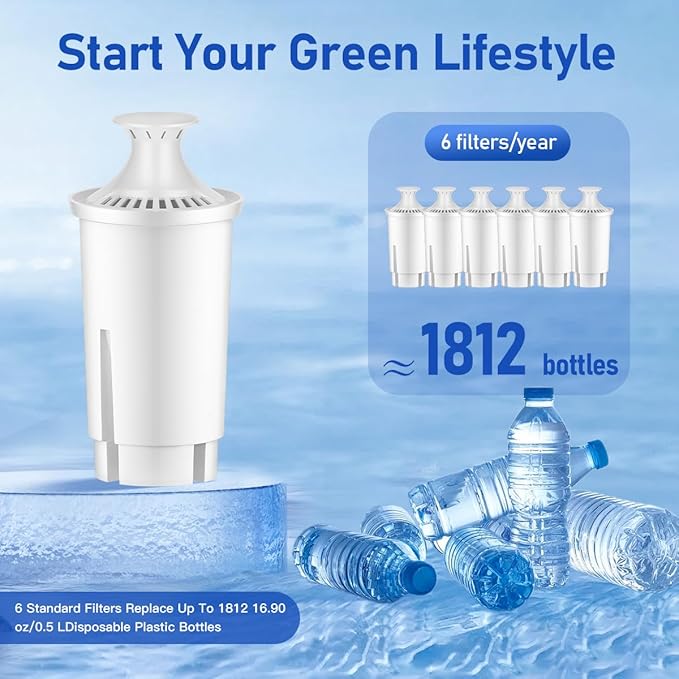 Replacement for Brita Water Filter, Replacement for Brita Water Pitchers and Dispensers, Classic OB03, Mavea 107007, 35557, NSF Certified Water Filter, 3 Pack