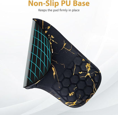 EYROZILL 3 in 1 Ergonomic Wrist Rest for Keyeboard and Mouse, Non-Slip Desk Mouse Pad with Wrist Support, Keyboard Wrist Rest and Mouse Pad Set Massage Design (Black Marble)