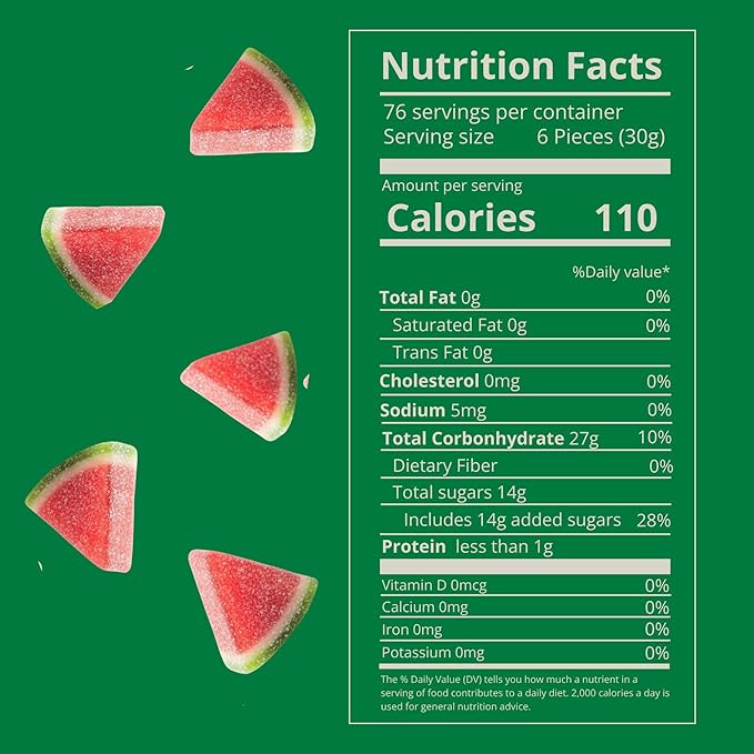 Kervan Candy Bebeto Watermelon Slices - Fruity, Soft, Sweet & Sour Gummy Candy Bulk for Kids, Gift Snacks and Parties - Watermelon Slice Gummies Big Party Size Bag (5 lbs)