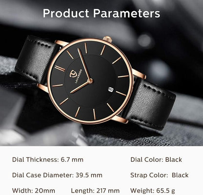 BEN NEVIS Watch, Mens Watch, Minimalist Fashion Simple Wrist Watch Analog Date with Leather Strap