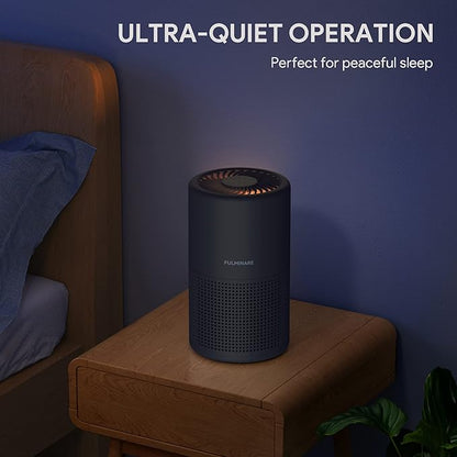 Air Purifiers for Bedroom, FULMINARE H13 True HEPA Air Filter, Quiet Air Cleaner With Night Light,Portable Small Air Purifier for Home, Office, Living Room Black