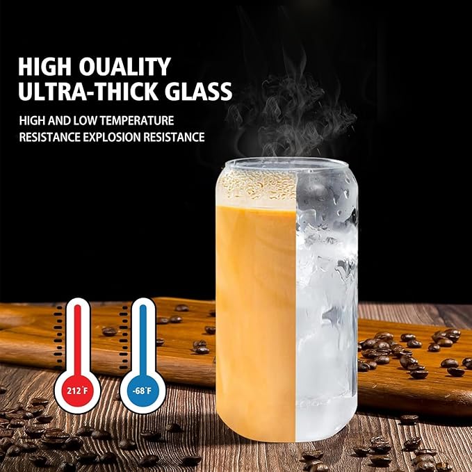 Glass Tumblers with Lids and Straws Set of 8 – 20oz Iced Coffee Tumblers for Family Gatherings, Holiday Parties, and Daily Drinks – Gift-Ready Drinkware for Women, Friends, or Hostess