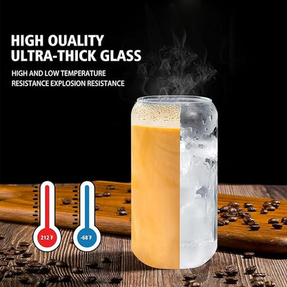 Glass Tumblers with Lids and Straws Set of 8 – 20oz Iced Coffee Tumblers for Family Gatherings, Holiday Parties, and Daily Drinks – Gift-Ready Drinkware for Women, Friends, or Hostess