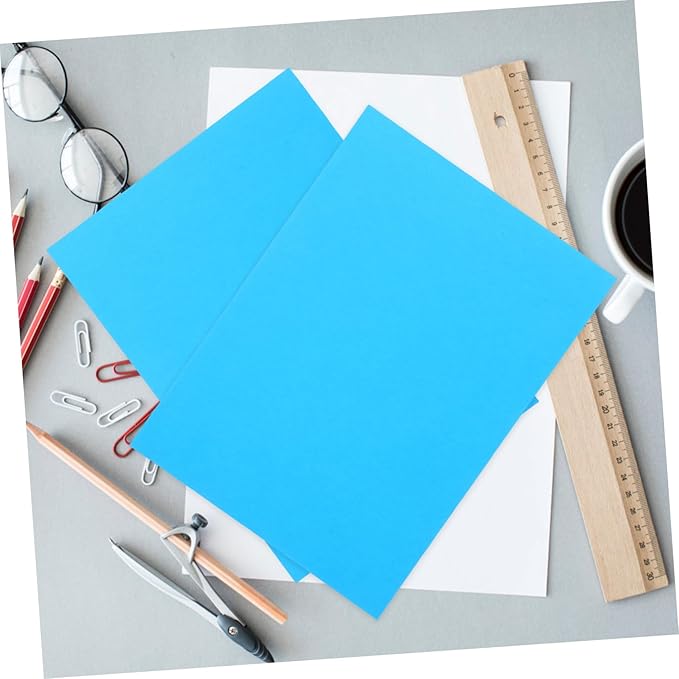 Zerodeko 100pcs Blue Colored Copy Paper Printer Paper for Origami Crafts DIY Art Projects Vibrant Color Reproduction Ink Absorbent Duplex Printing Suitable for Advertising and Design Drafts