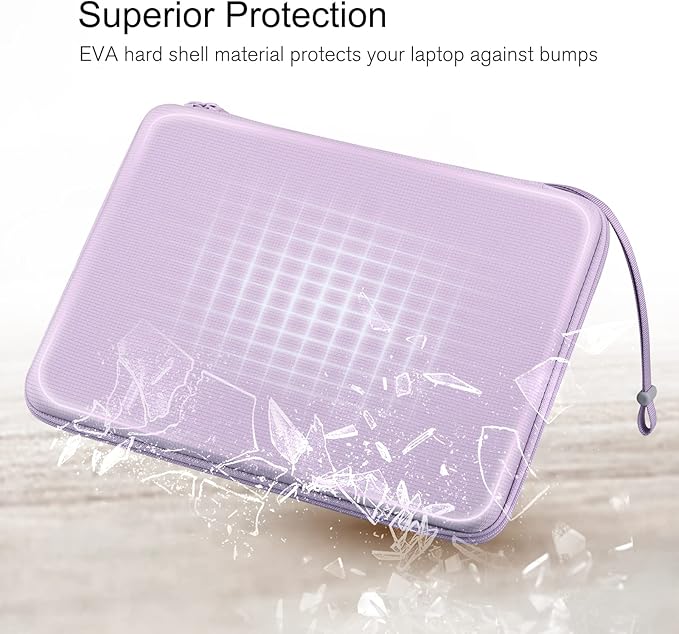 FINPAC Hard Laptop Sleeve Case for 13 inch MacBook Air M4 2025 M3 2024, 14 inch MacBook Pro M5/M4/M3/M2 A3401 A3185 A2918 A2992, 13'' Air/Pro, Waterproof Case for Dell, Surface Laptop, HP, Acer, Lilac