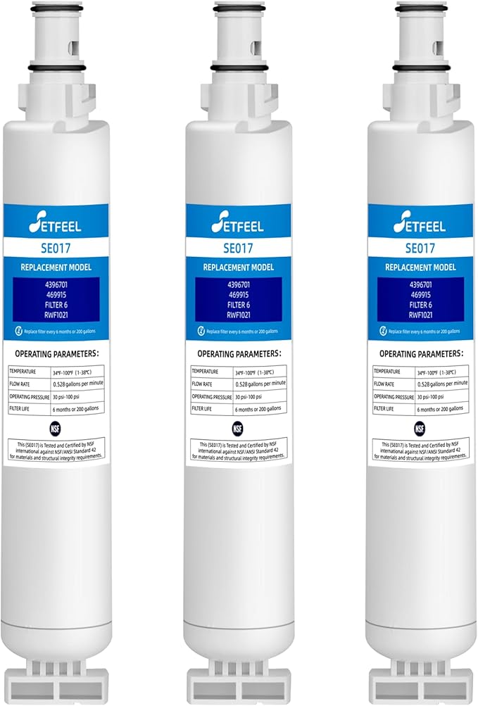 4396701 9915 Water Filter Replacement for whirlpool, Compatible with Kenmore 9915, EDR6D1, 46-9915, 469915, Filter 6, 4396702, LC200V, L200V, WFL200, EFF-6001A Water Filter 3-Pack