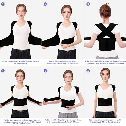 Back Brace Posture Corrector for Women And Men Support Straightener Scoliosis Upper Highest Rated Hunchback Thoracic Device Straps Upright Full Shoulder Fixer Body Poster Trainer Black X-Large