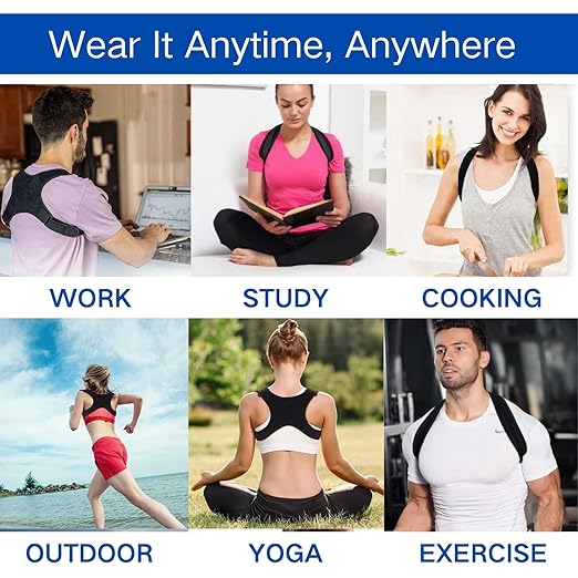 Posture Corrector for Women and Men, Adjustable Back Brace for Men Lower Back, Breathable Back Brace Posture Corrector for Shoulder and Neck Pain Relief