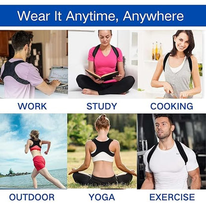 Posture Corrector for Women and Men, Adjustable Back Brace for Men Lower Back, Breathable Back Brace Posture Corrector for Shoulder and Neck Pain Relief