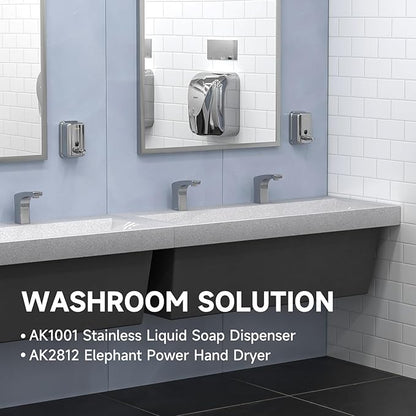 AIKE Polished Stainless Steel Wall Mount Pump Soap Dispenser Polished 34 fl.oz. AK1001