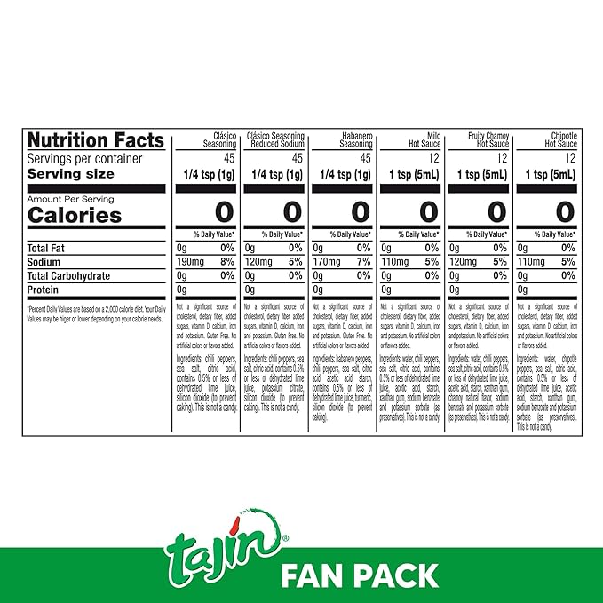Tajín Fan Pack - Variety Pack of 6 Blends by Tajín