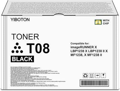 T08 T08L Black High Capacity Toner Cartridge Compatible for Canon T08 T08L 3010C005AA Toner for ImageCLASS 1238i LBP1238 MF1238 XMF1238 MFP XLBP1238 Printer .with New Chip