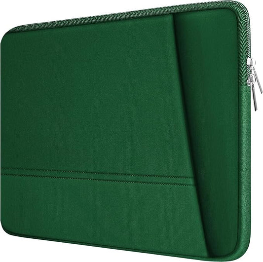 Laptop Sleeve 15.6 inch, Sturdy Portable Monitor Computer Laptop Case, Carrying Sleeve Bag 15.6'' with Pockets for MacBook PC Mac HP Lenovo Dell Asus Xbox Switch, Deep Green