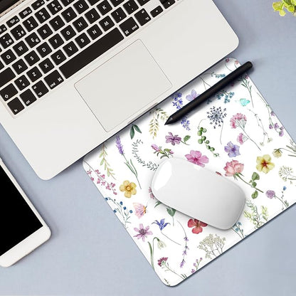 Square Mouse Pad with Stitched Edge, Premium Mousepad Washable Cloth. Computer Mouse Pad with Non-Slip Rubber Base, Mouse Pads for Computers Laptop Mouse 9.25x7.75x0.12 inch-Flower2