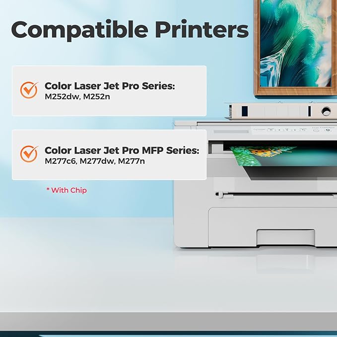 201A Toner Cartridge MFP M277dw M277c6 CF400A 201X High Yield Compatible for HP 201A Toner Cartridge with Chip for Laser Jet Pro MFP M277dw M277c6 Laser Jet Pro M252dw M252n MFP M277n HP201X