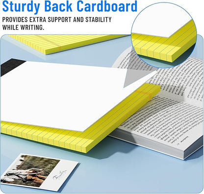 3pcs Legal Pads 8.5 x 11, Notepads 8.5 x 11 College Ruled Notebook, Writing Pads of Paper,Yellow Note Pads, Memo Pad Papers Perforate Legal Notepads Narrow Ruled Line,30 Sheets/Pack