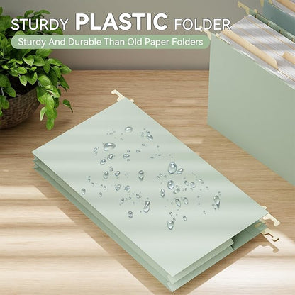 Plastic Legal Size Hanging File Folders Extra Capacity,4" Expanding Pocket,6 Pack Legal Expandable Large Pastel Hanging Folders with Tabs,Heavy Duty Filing Cabinet Folders for Bulky Files