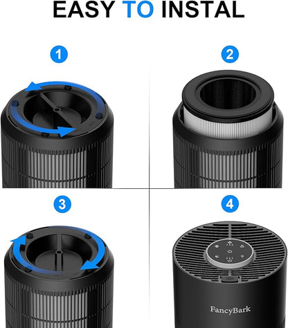 Air Purifiers for Home Bedroom Up to 1000 Ft², H14 True HEPA Room Air Purifiers for Bedroom With Sleep Mode Light Mode & Aroma Function Air Cleaner Smoke Odor Dust Pollen Pet Dander (Black)