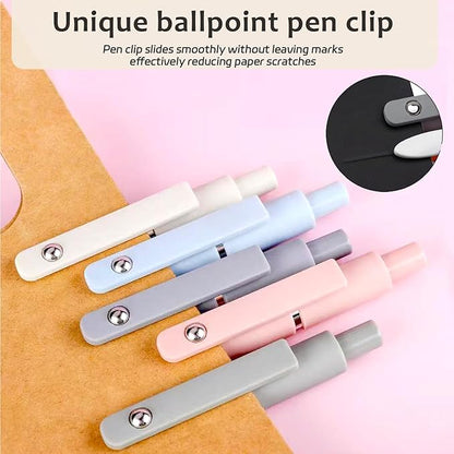 Gel Pens, 5Pcs 0.5mm Fine Point Pens With Smooth Wirting,Quick Dry Aesthetic Pens For Journaling, Ballpoint for Office School Supplies,Gifts for Women Men Student(Morandi)