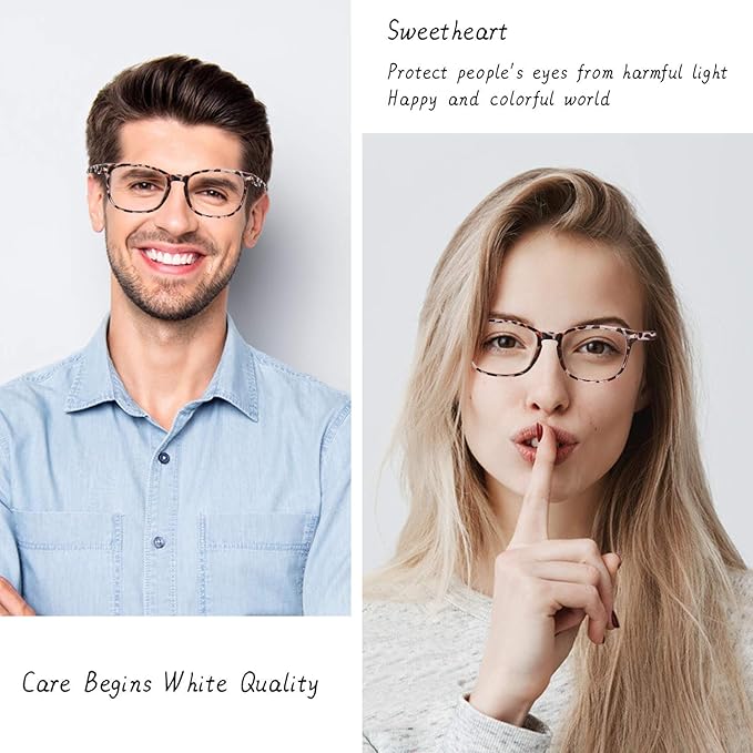 Blue Light Glasses for Woman Men | 99% Blue Light Blocking Glasses | Computer Glassess | Night Driving | Gaming | TV Phone Screen Reader Square Frame | Anti Eyestrain & UV Glare Protection