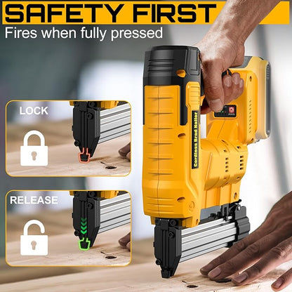 18 Gauge Cordless Brad Nailer & Staple Gun for Dewalt 20V MAX Battery(No Battery), 2 in 1 Electric Nail Gun with 1000 Brad Nails and 1000 Staples for Home Improvement, DIY and Woodworking