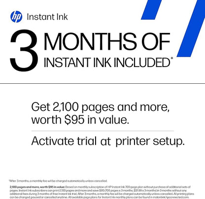 HP OfficeJet Pro 8125e Wireless All-in-One Color Inkjet Printer, Print, scan, Copy, ADF, Duplex Printing Best-for-Home Office, 3 Month Instant Ink Trial Included, AI-Enabled (405T6A)