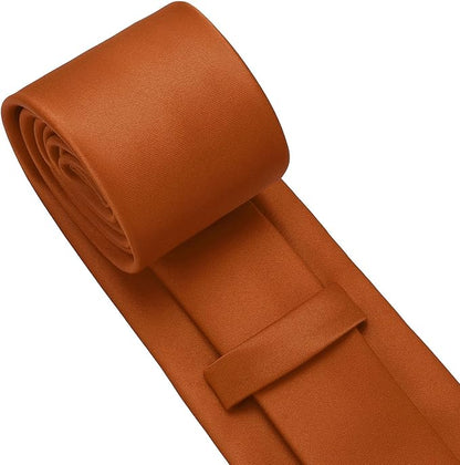 PenSee Men's Tie Set Solid Pure Color 3.15" (8CM) Classic Formal Plain Necktie and Pocket Square Set For Men
