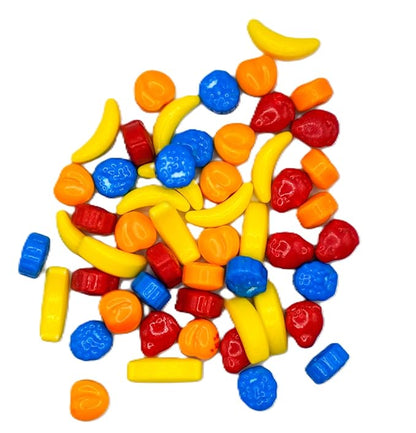 Fruit Shaped Candy - 2 lbs of Fresh Hard Sweet Banana Strawberry Peach Blueberry Vending Machine Candy
