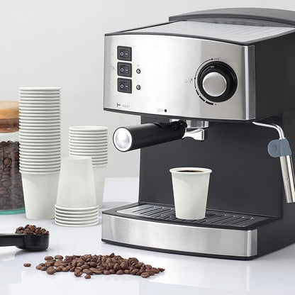 100 Count 8 oz Coffee Cups, Leak-Free Food Safe Paper Cups 8 oz, Disposable 8oz White Paper Cups for Cold and Hot Drinks
