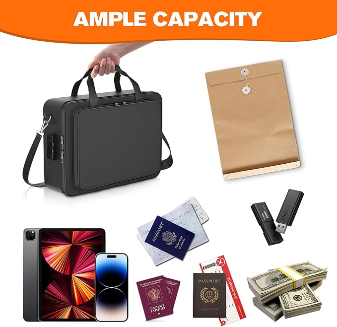 5200°F Fireproof Document Box, Important Document Organizer, Document Safe Box Fireproof Waterproof, 2025 Latest Model