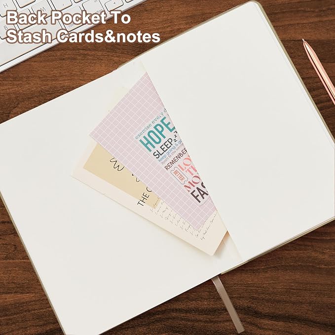 Lined Journal Notebook for Work College Ruled Note Book 5.79"x8.27"A5 PU Leather Daily Journaling 216 Pages for Women Men Writing Home School Supplies Business (Khaki)
