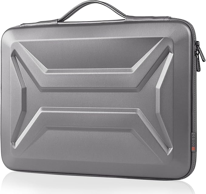 DOMISO 17 Inch Laptop Hard Case, Waterproof Shockproof Hard Shell Laptop Sleeve with Handle Protective Computer Bag for Most 17-17.3" Laptops/Dell XPS 17 / HP Envy 17, Silver