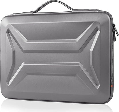 DOMISO 17 Inch Laptop Hard Case, Waterproof Shockproof Hard Shell Laptop Sleeve with Handle Protective Computer Bag for Most 17-17.3" Laptops/Dell XPS 17 / HP Envy 17, Silver